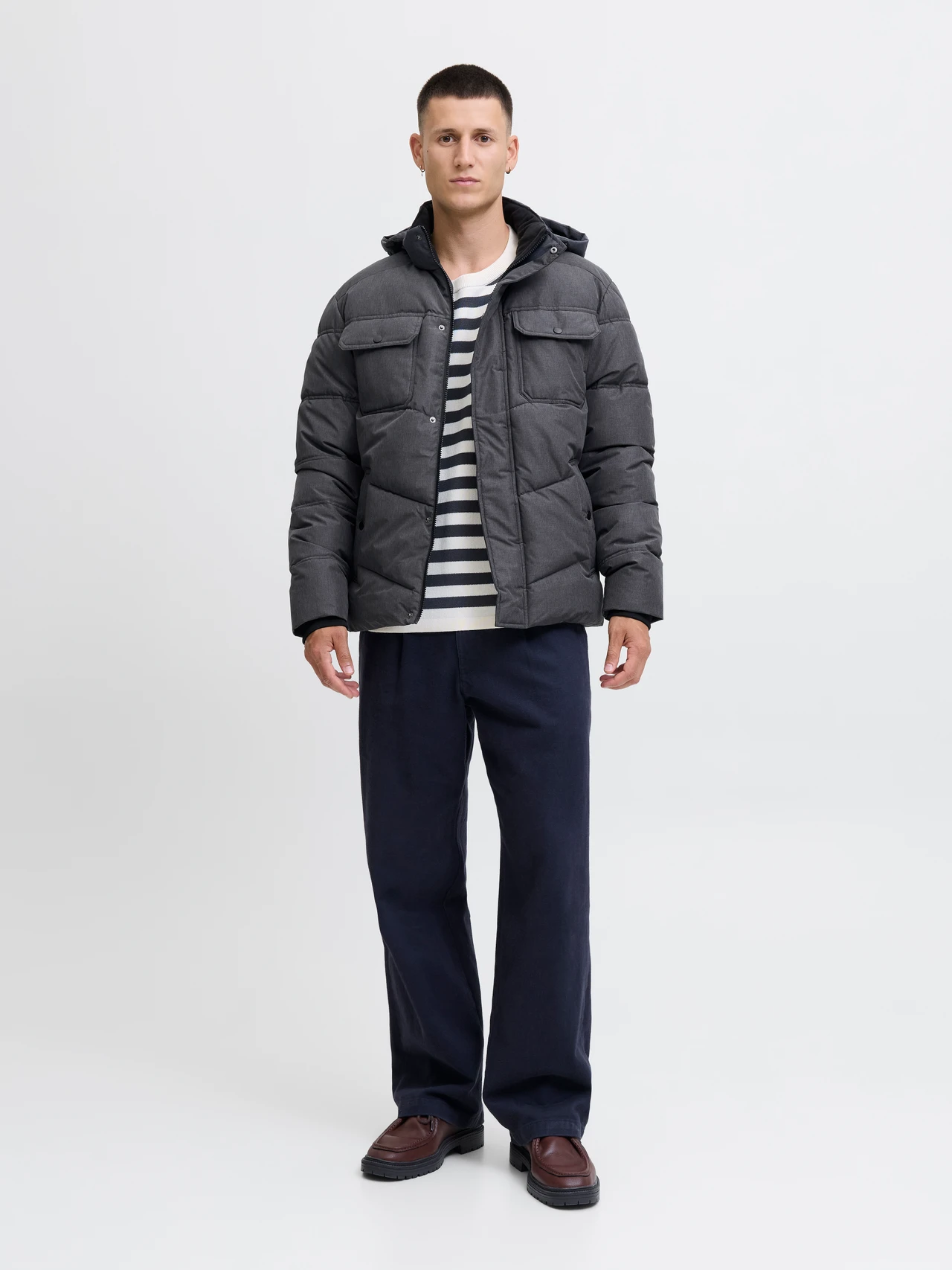 Chaqueta J&J acolchada Morgan puffer Dark Grey Melange
