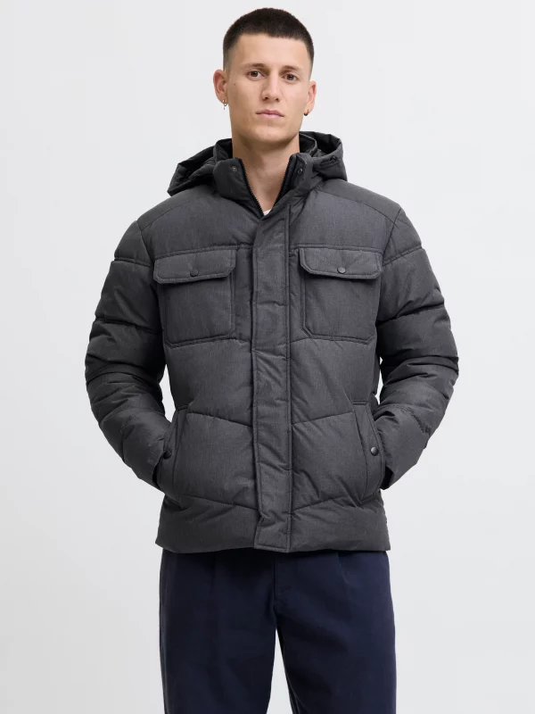Chaqueta J&J acolchada Morgan puffer Dark Grey Melange - Imagen 2