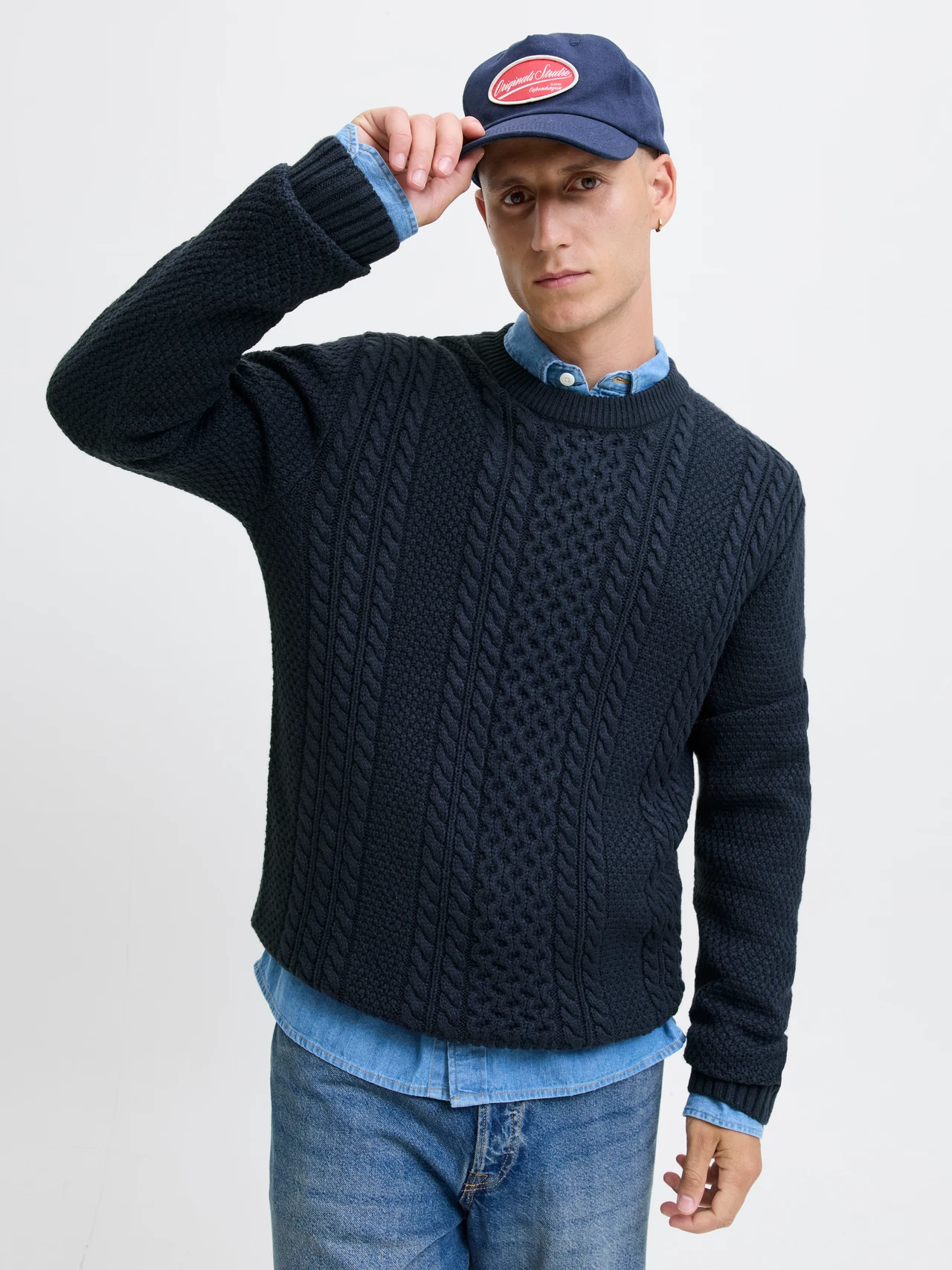 Jersey de punto J&J Paul Knit crew neck Sky Captain - Imagen 2