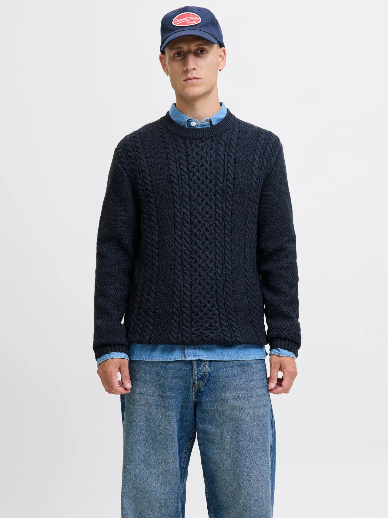 Jersey de punto J&J Paul Knit crew neck Sky Captain