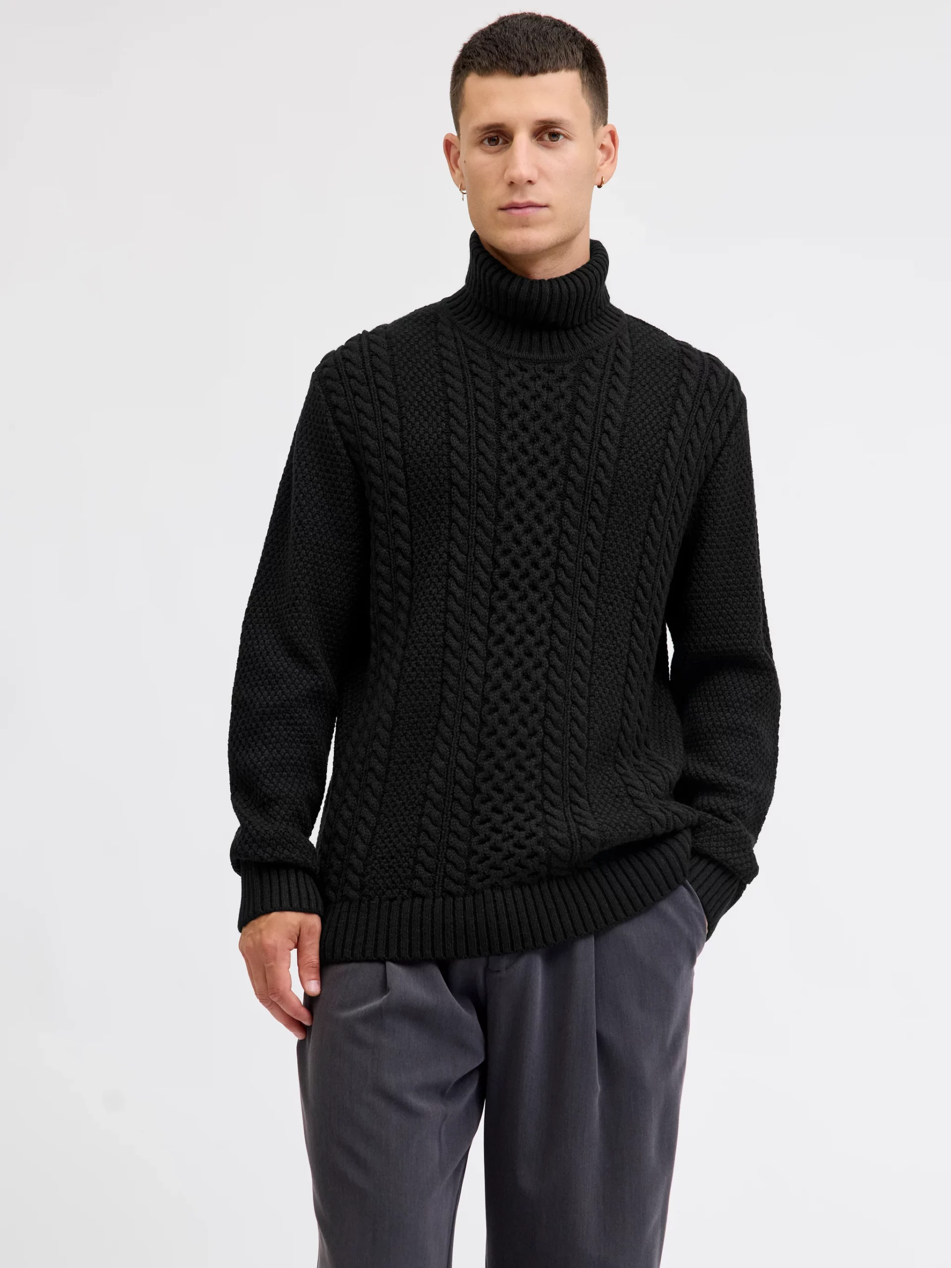 Jersey J&J cuello vuelto Paul Knit Black