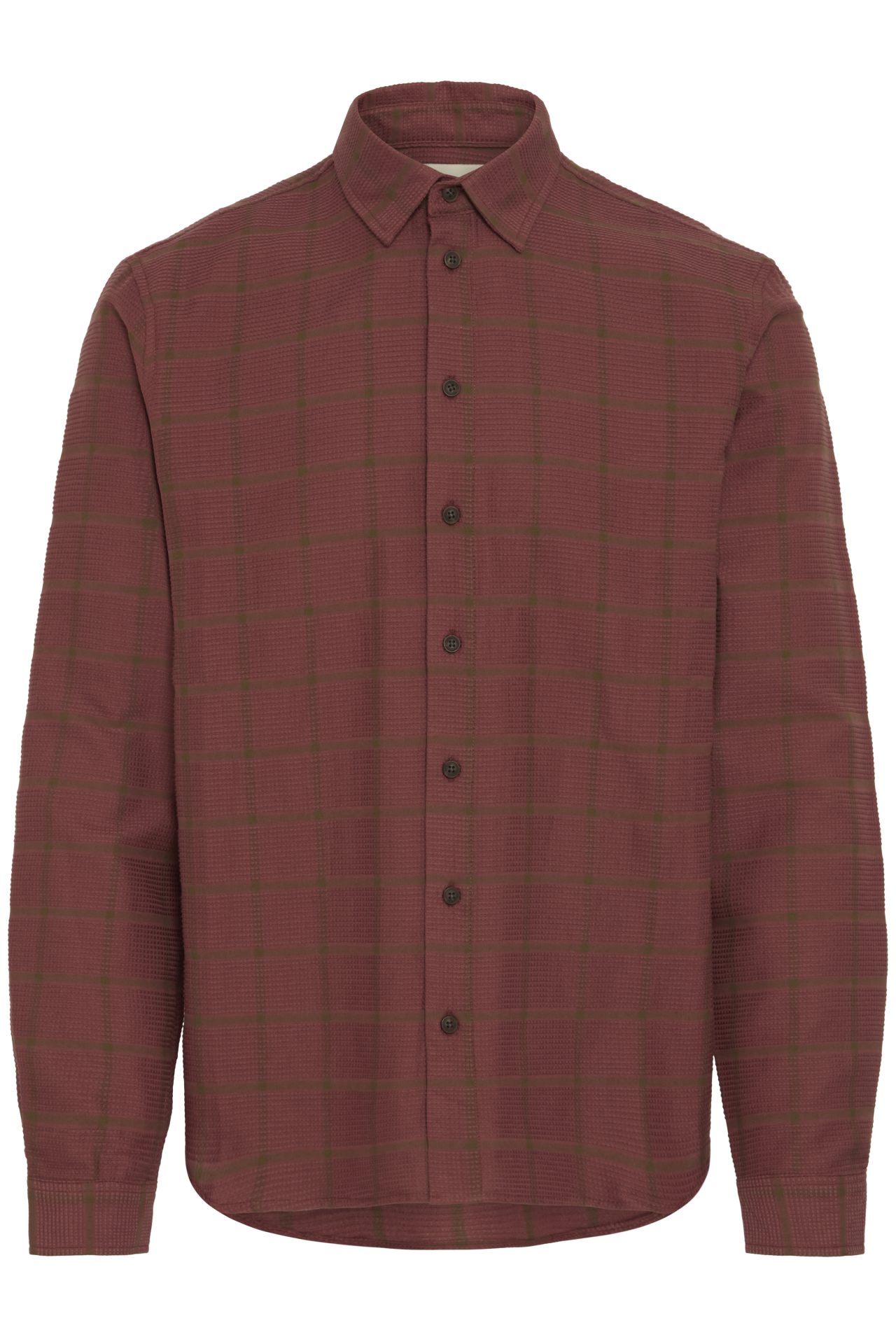 Camisa Blend efecto relieve de cuadros Granate