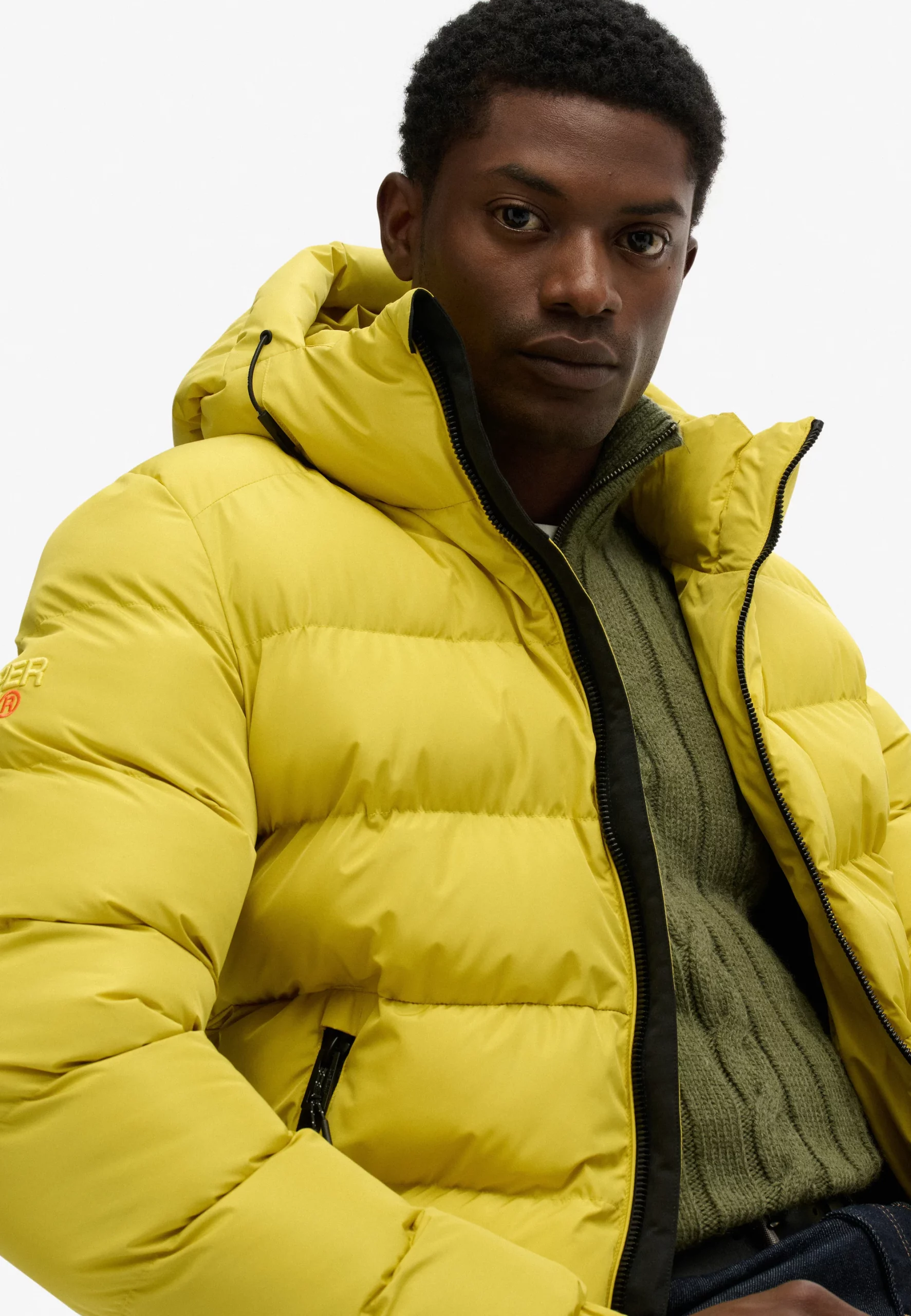 Chaqueta acolchada Superdry Hooded Sports puffer jacket Wax Yellow - Imagen 3