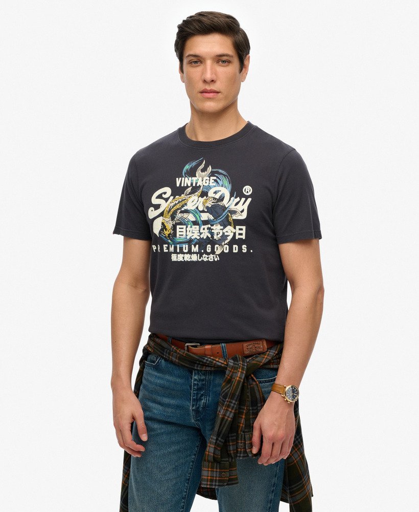 Camiseta Superdry Vintage gris oscuro