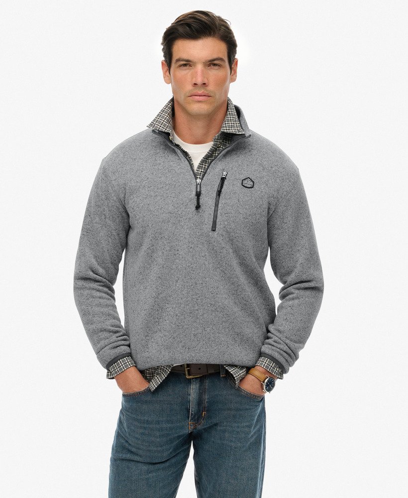 Polar Superdry Storm Fleece con cremallera Gris
