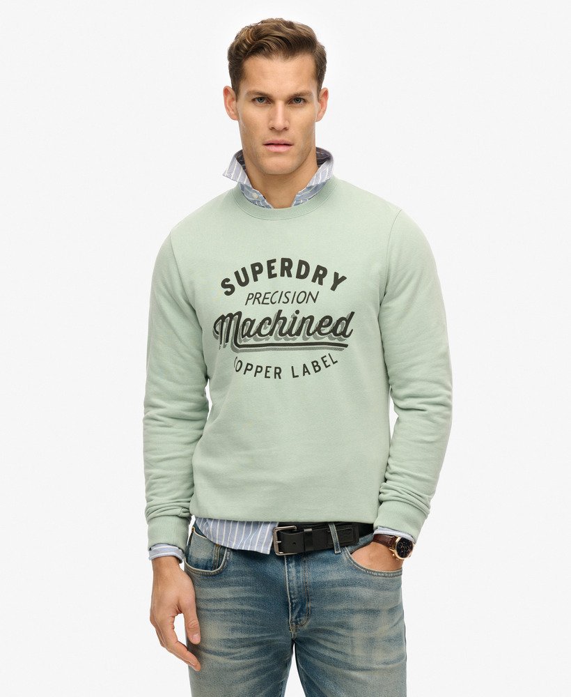 Sudadera Superdry cuello redondo Vintage Aqua
