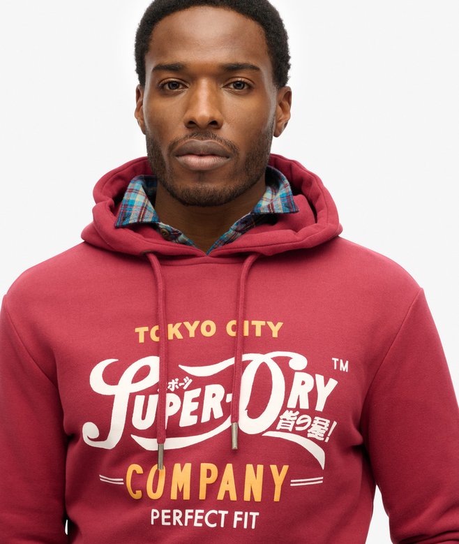 Sudadera Superdry con capucha perfect fit script granate