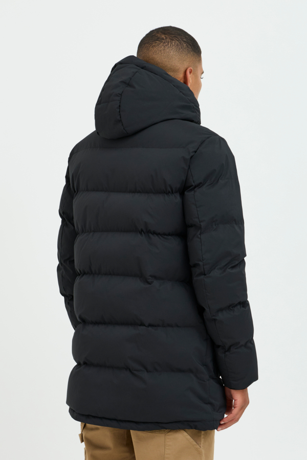 Plumifero acolchado Blend tres cuartos con gorro Col. Negro - Imagen 4