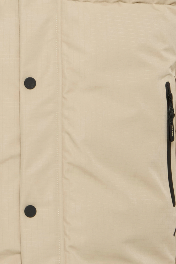 Plumifero acolchado Blend largo con gorro Col. Crudo - Imagen 3