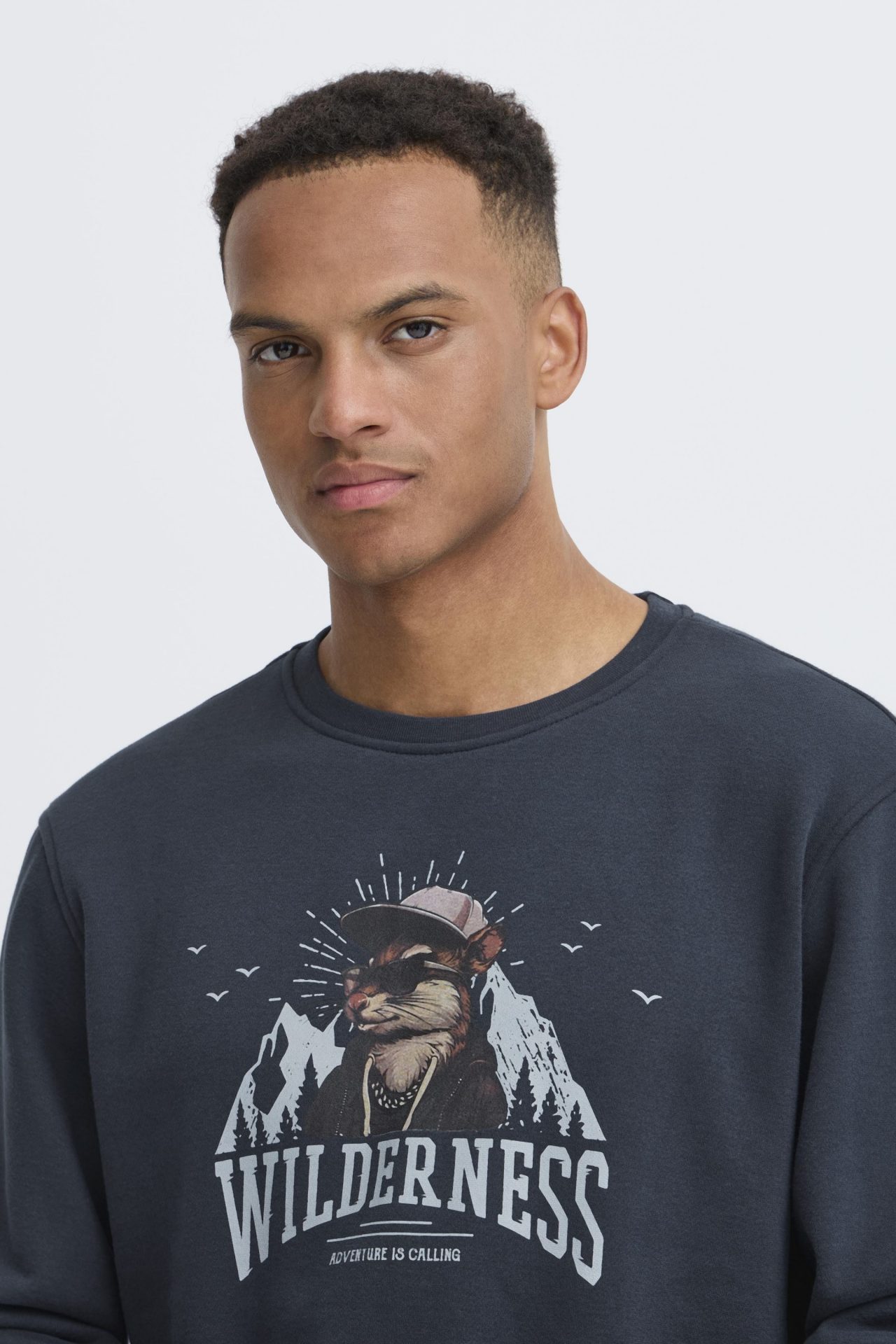 Sudadera Blend de cuello redondo con estampado Marino - Imagen 3