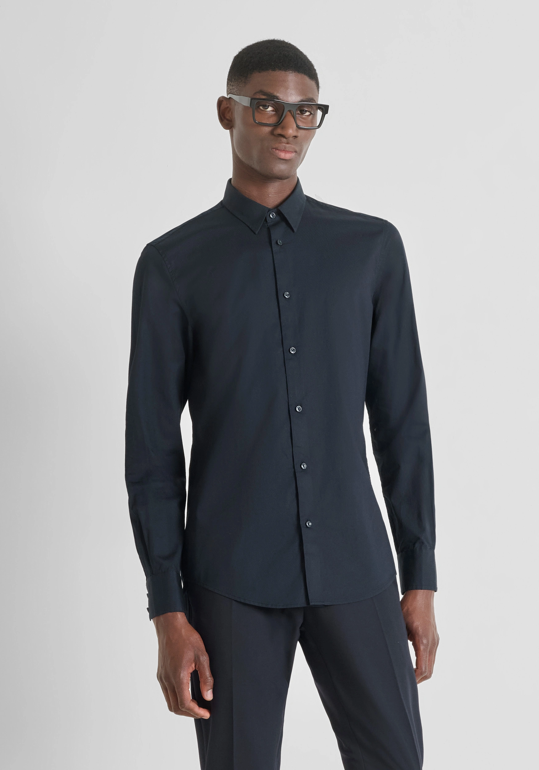 Camisa Antony Morato Napoli slim fit 100% algodón Marino