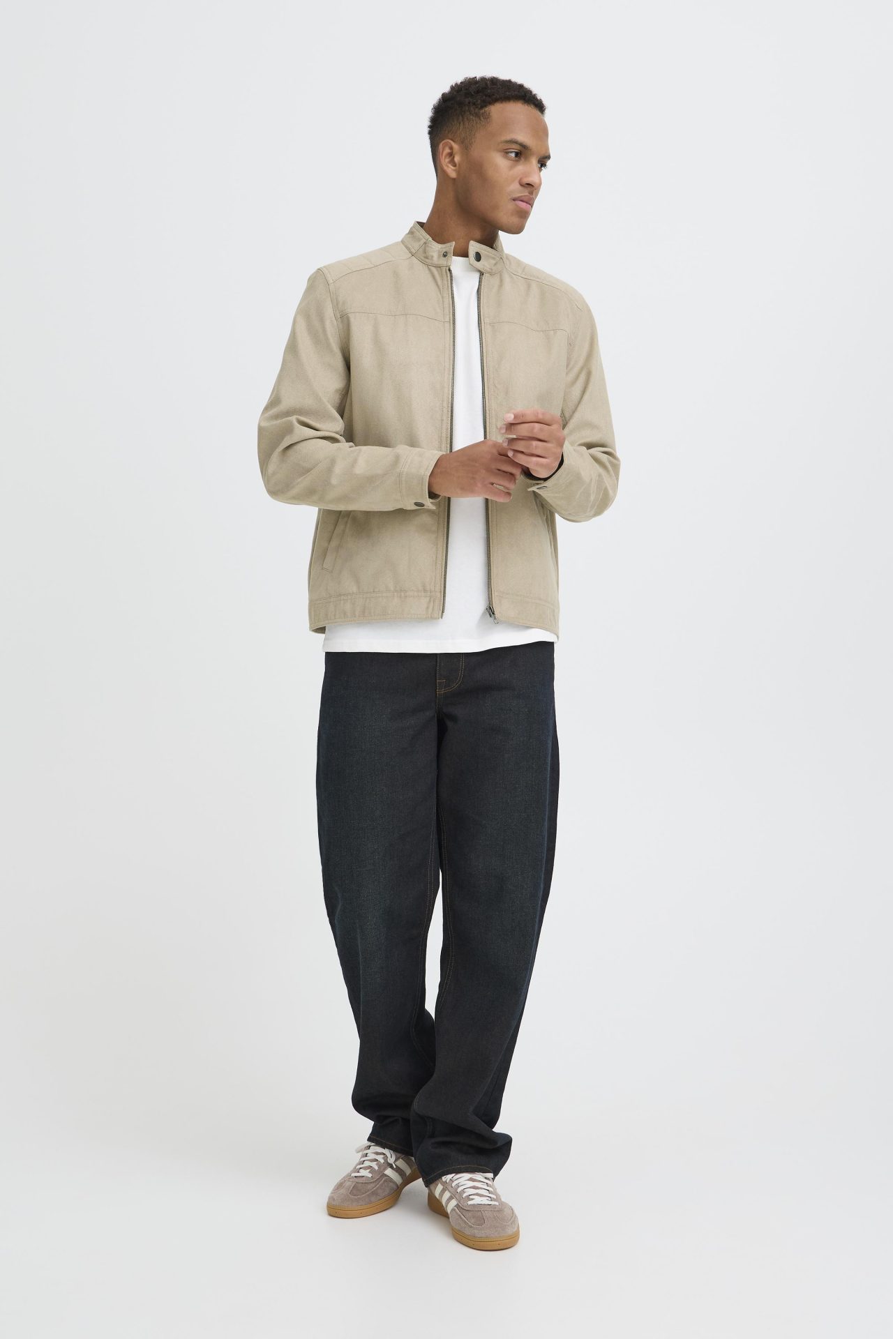 Cazadora Blend de ante Beige - Imagen 3