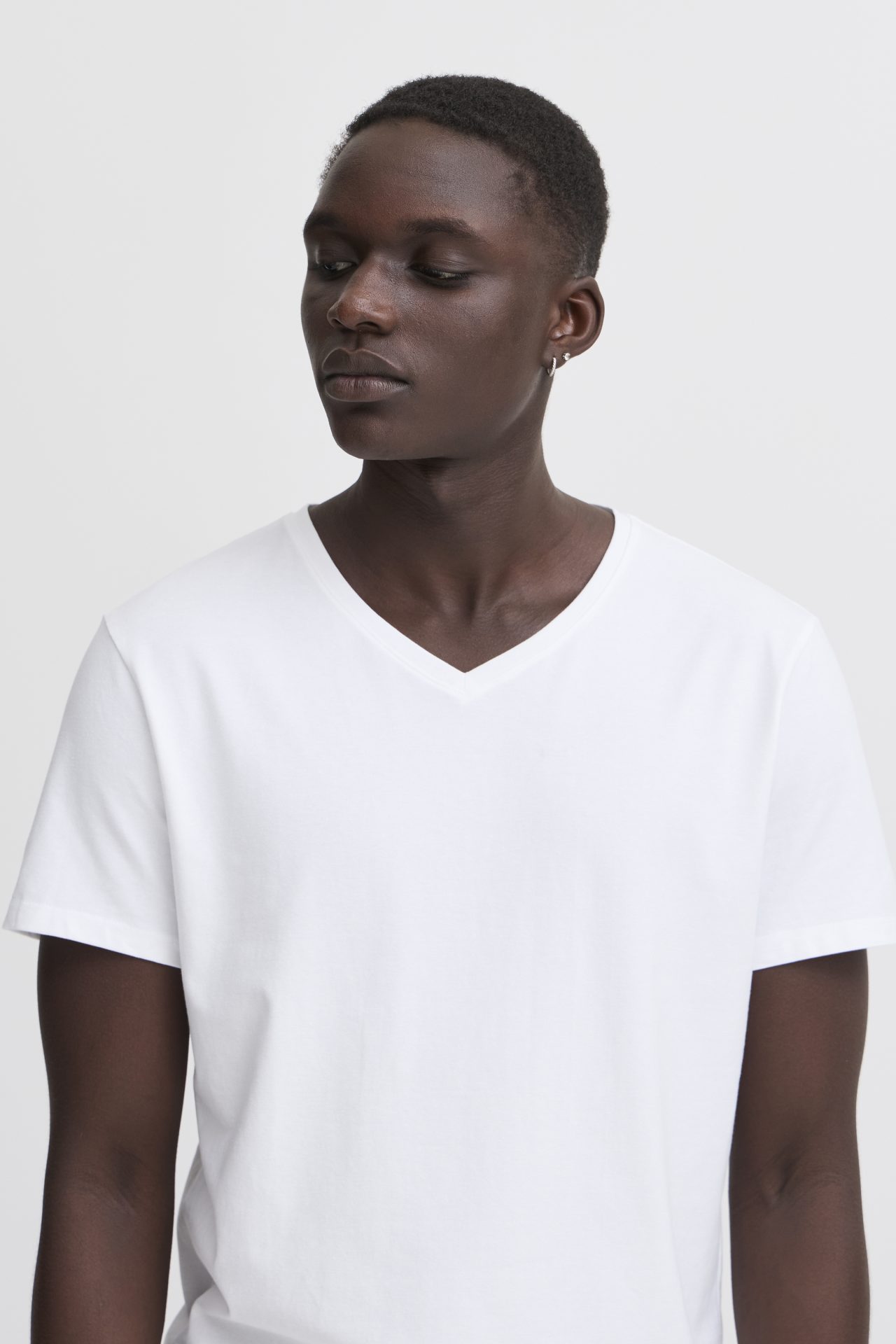 Camiseta Blend básica de algodón blanco - Imagen 3