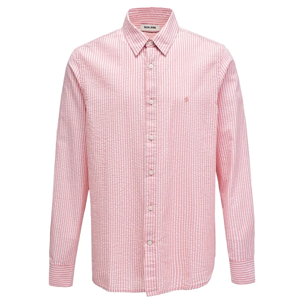 Camisa regular Salsa estampado a rayas Col. Rosa