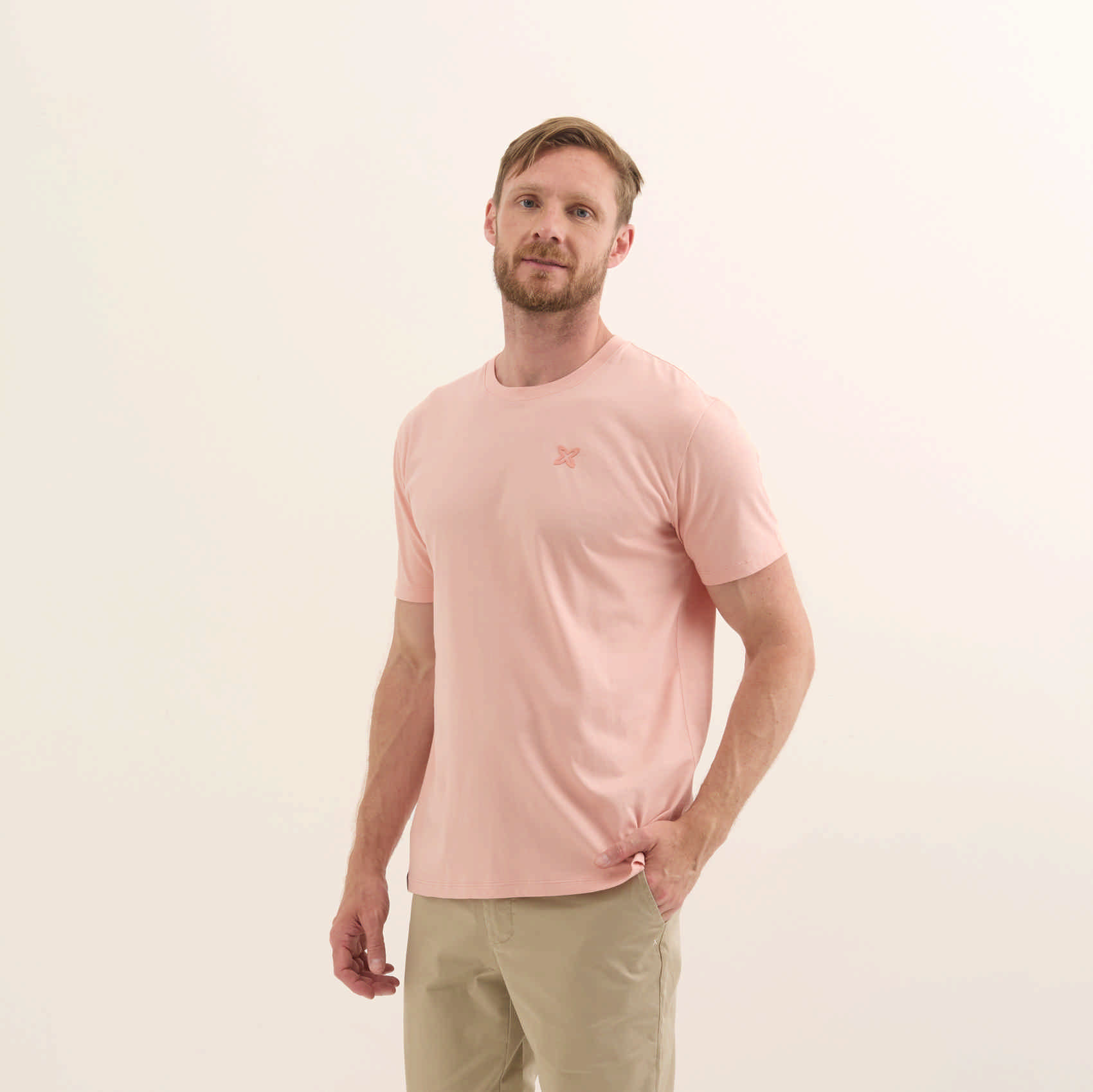 Camiseta Munich de algodón orgánico Melocotón